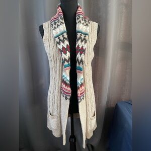 Love Change long knit sleeveless cardigan size L